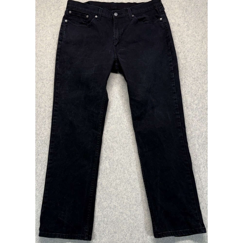 Levi's 514 Mens Straight Fit Jeans Black Denim Everyday Comfort Outdoor 36x30